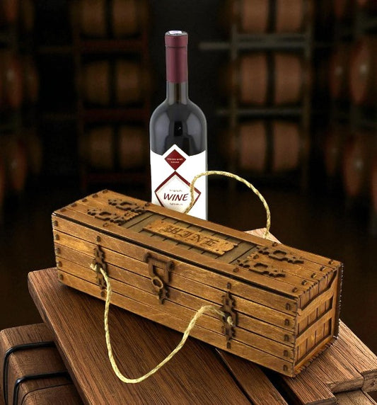 Cufăr din lemn personalizat pentru vin – cadou elegant și unic