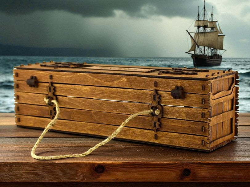 Cufăr din lemn personalizat pentru vin – cadou elegant și unic