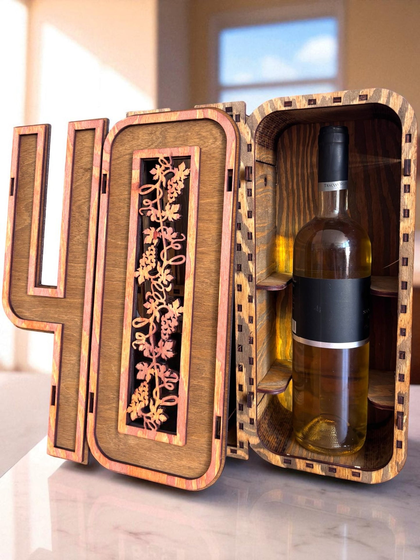 Cutie din lemn personalizată pentru aniversare 40 de ani – lucrată manual, elegantă și simbolică