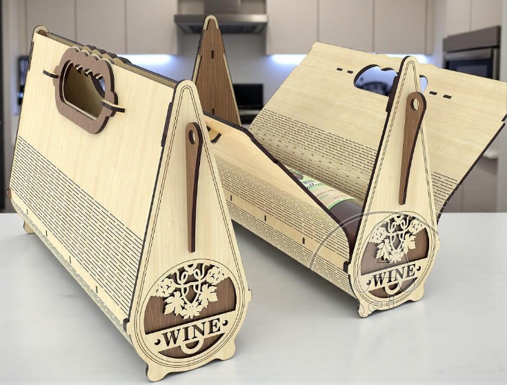 Geantă de Vin din Lemn, lucrată manual – Cadou Personalizat pentru Doamnă