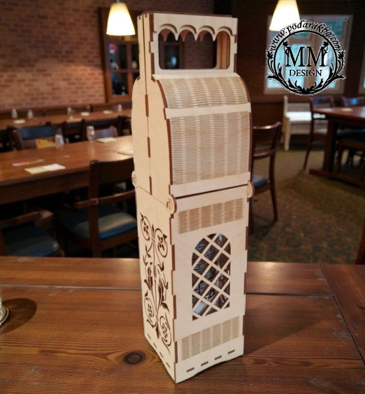 „Flora Vin” – cutie din lemn personalizată pentru sticlă de vin