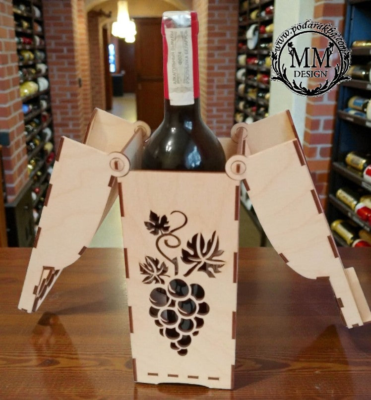 „Flora Vin” – cutie din lemn personalizată pentru sticlă de vin