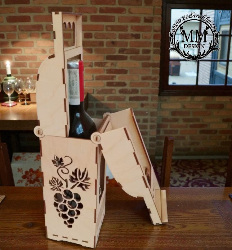 „Flora Vin” – cutie din lemn personalizată pentru sticlă de vin