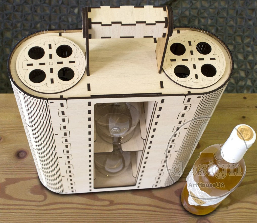 „Set Vin Lux” – cutie din lemn personalizată „Eleganță Vin”