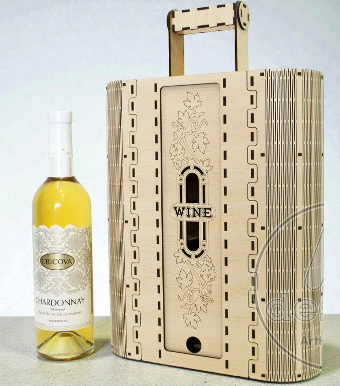 „Set Vin Lux” – cutie din lemn personalizată „Eleganță Vin”