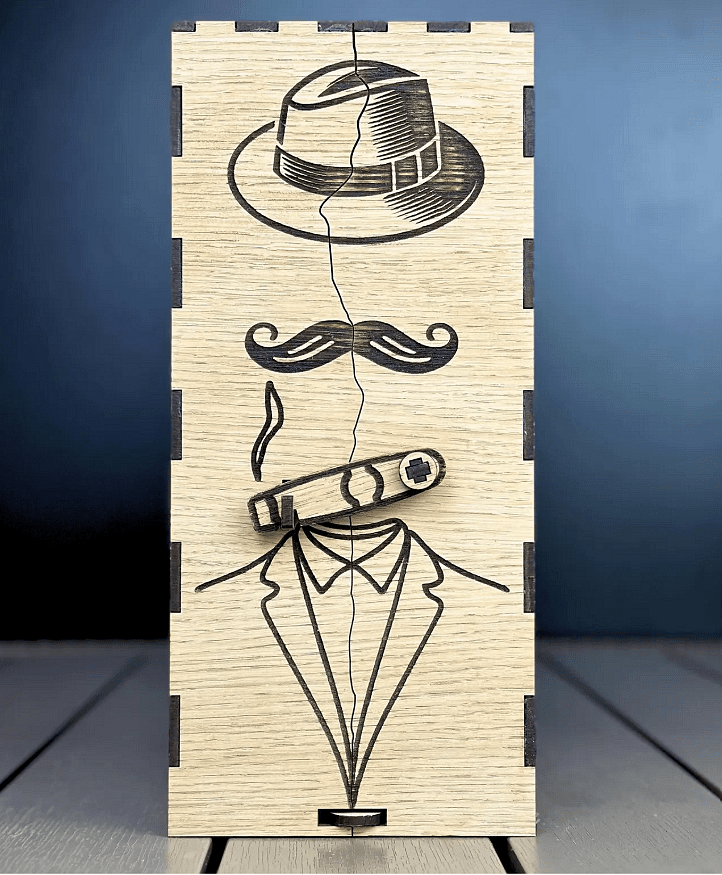 Cutie din lemn personalizată pentru băuturi – elegantă, lucrată manual