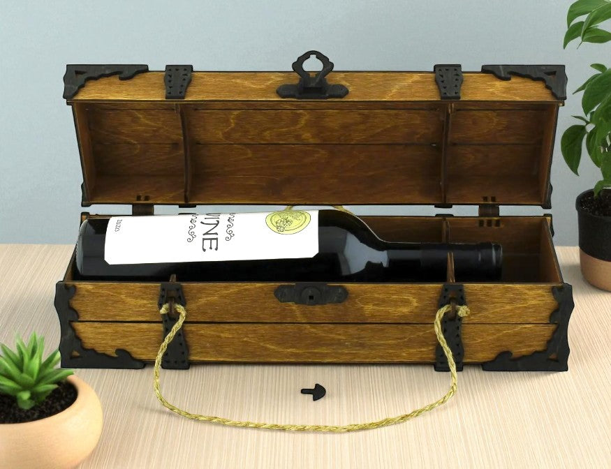 Cutie de vin din lemn – clasică și elegantă, cu gravură personalizată gratuită