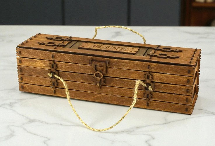 Cufăr din lemn personalizat pentru vin – cadou elegant și unic