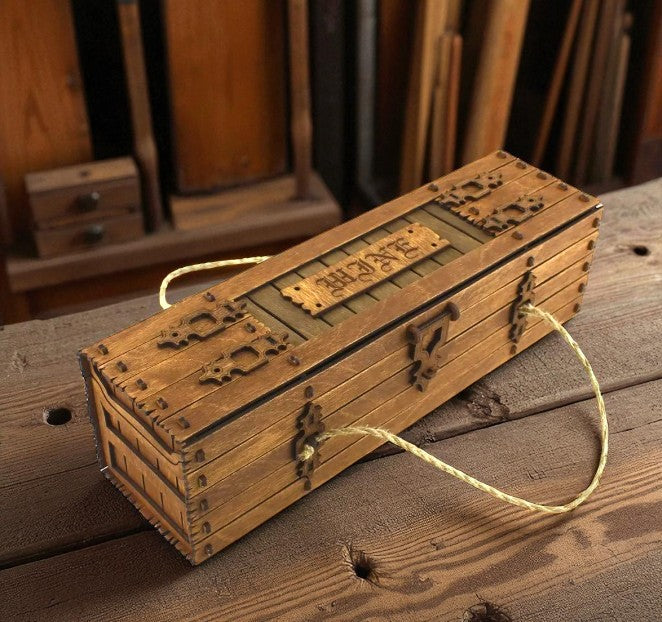 Cufăr din lemn personalizat pentru vin – cadou elegant și unic